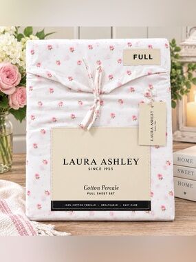 🌸🌷Laura Ashley Full Sheet Set Sweet Confection Pink Floral 4pc NWT